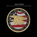 Minnesmynt SEAL Team USA Marinen Landet Luft Dubbel Sidan 4 cm 3 mm 28 g Guldpläterad Metall med Relief av Örn och Skyddande Kapsel 4