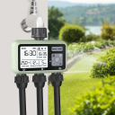 Minuteur d'arrosage automatique avec écran LCD Étanche IPX5 Régulateur d'arrosage de jardin 3 sorties Alimentation 2x piles AA 2