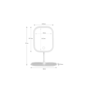 Miroir cosmétique LED avec support 27 x 18 cm Contrôle tactile Rotatif à 270° Trois températures de lumière Mémoire de luminosité Rechargeable Blanc ou rose 4