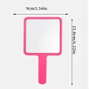 Miroir cosmétique portable coloré avec surface carrée Miroir haute définition avec poignée en plastique Outil de maquillage et de cils 3