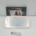 Miroir cosmétique pour pare-soleil 24 x 12 cm avec contrôle tactile Changement de 3 teintes de lumière Luminosité réglable Miroir de voiture rechargeable 5