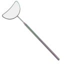 Miroir pour extension de cils 14 x 5 x 2,5 cm Forme lunaire agrandie Acier inoxydable Miroir de maquillage antidérapant avec film Outil 6