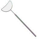 Miroir pour extension de cils 14 x 5 x 2,5 cm Forme lunaire agrandie Acier inoxydable Miroir de maquillage antidérapant avec film Outil cosmétique 7
