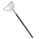 Miroir pour extension de cils 14 x 5 x 2,5 cm Forme lunaire agrandie Acier inoxydable Miroir de maquillage antidérapant avec film Outil cosmétique 3