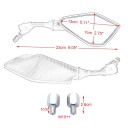 Miroirs de rétroviseur universels pour moto 2 pcs filetage 10mm construction en ABS largeur 23 cm angle réglable adaptés pour scooters 10