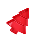 Mise en forme de sapin de Noël 25,3 x 18,4 cm Plat de service à trois compartiments pour fruits et noix Décoration de Noël en plastique 4