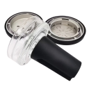 Miska à eau 4 pièces avec têtes en métal en verre et silicone finition transparente et noire support pour tabac et arômes accessoires 3