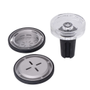 Miska à eau 4 pièces avec têtes en métal en verre et silicone finition transparente et noire support pour tabac et arômes accessoires 4