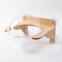Miska transparente avec dôme pour chats à fenêtre 40 x 38 cm Dans un cadre en bois Avec ventouses sans perçage Capsule pour chats sur verre 3
