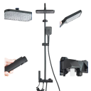 Misturadora de chuveiro com cabeça de chuveiro de chuva e chuveiro manual Chuveiro bidé para água fria e quente Sistema de banheiro 6