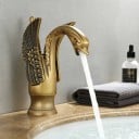 Misturadora de lavatório design cisne altura 18,5 cm largura 14 cm torneira de bancada para lavatório de casa de banho 1