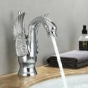 Misturadora de lavatório design cisne altura 18,5 cm largura 14 cm torneira de bancada para lavatório de casa de banho 2