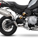 Mittlere Auspuffverbindung BMW F750GS und F850GS 2019–2020 Verbindungsrohr 47 mm auf 50 mm Länge 370 mm Mit Halter Silber Slip-on 5