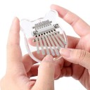 Miwayer 8 clape Mini Kalimba Instrument muzical acrilic pisică transparentă pian cu cristale pian acustic cu degete portabil 7x5 cm 4