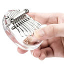 Miwayer 8 kláves Mini Kalimba Akrylový hudební nástroj průhledné srdce kapka krystal palcové piano akustické prstové piano 7x5 cm 5