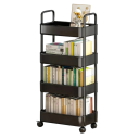 Mobil fire-etagers organizer Hylde på hjul med 4 kurve Mobil opbevaringsvogn 98,5 x 37 x 25 cm 1