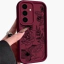 Mobilcover til Samsung Galaxy S24+ med blomster- og rosemotiv Silikonecover til mobil Galaxy S24 Plus med kamerabeskyttelse 13