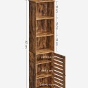 Mobile da bagno alto 30 x 40 x 167 cm con tre ripiani aperti e ante a lamelle in decorazione legno marrone rustico 8