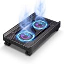 Mobile Stand for Computer Case 42.8 x 8.9 x 24–34 cm Expandable with RGB Fans and Wheels with Brake in Black 5