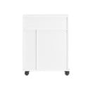 Mobilier de baie cu roți 52 x 68 x 17 cm Cu uși glisante și patru roți Capacitate de până la 15 kg Design îngust în culoarea albă 2