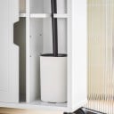 Mobilier de baie cu roți 52 x 68 x 17 cm Cu uși glisante și patru roți Capacitate de până la 15 kg Design îngust în culoarea albă 5