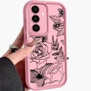 Mobilskal för Samsung Galaxy S25 FE med blommor och rosor Silikonfodral för mobil Galaxy S25 FE med kameraskydd 7