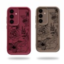 Mobilskal för Samsung Galaxy S25 Ultra med blommor och rosor Silikonfodral för mobil Blomsterfodral för Galaxy S25 Ultra 24