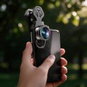 Mobiltelefon objektív készlet 11 az 1-ben Hal szeme 205° Széles látószögű 140° Makro 25x és 8 szűrő CPL ND32 és Színes Klipszel Fekete iOS és Android 5