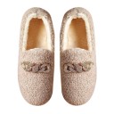 Mocasini de pluș de damă Papuci de iarnă călduros cu talpă anti-alunecare Pantofi de casă eleganti în formă de mocasin Papuci moale și confortabil 3