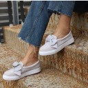 Mocassins en daim pour femmes avec nœud J2403 5