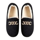 Mocassins en peluche pour femmes Chaussons d'hiver chauds avec semelle antidérapante Chaussures d'intérieur élégantes en forme de mocassins Chaussons doux et confortables 1