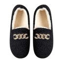 Mocassins en peluche pour femmes Chaussons d'hiver chauds avec semelle antidérapante Chaussures d'intérieur élégantes en forme de mocassins Chaussons doux et confortables 1