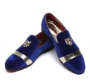 Mocassins masculinos com faixa prateada J2155 6