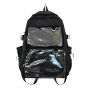 Mochila 44 x 30 x 14 cm com bolsos transparentes Alças acolchoadas ajustáveis Espaços de armazenamento internos e externos Mochila escolar Mala de viagem 5