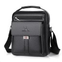 Mochila crossbody retro para homem 24,5×20×6 cm Bolsa de ombro de grande capacidade em couro sintético respirável Mochila elegante 1
