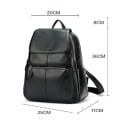 Mochila de cuero para mujer con protección contra robos, espaciosa 25 × 11 × 36 cm, cuero de vaca genuino, para portátil, para la escuela 15
