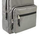 Mochila de gato à prova de água 42 x 28 x 11 cm na cor cinza com orelhas e bigodes em destaque, além de vários bolsos com fecho e alça para transporte 3