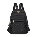 Mochila de moda para mujer de Nylon y Poliéster 4 bolsillos con cremallera Bolsillos laterales para bebida Gran capacidad Estilo casual Piedras 1
