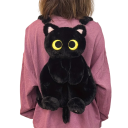 Mochila de peluche para niños 35 × 18 cm Gato Mochila de gran capacidad con cremallera Correas ajustables Accesorio de peluche para niños 3