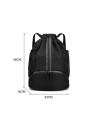 Mochila de treino desportivo 33 x 16 x 43 cm Compartimento separador para roupas molhadas e secas Corda de aperto Mochila unisex para ginásio e natação 3