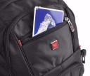 Mochila de viagem com compartimento para laptop Sistema de costas respirável Saída para auscultadores Resistente à água Nylon e poliéster Preto 48 x 9