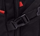 Mochila de viaje con compartimento para laptop Sistema de respaldo transpirable Salida para auriculares Resistente al agua Nylon y poliéster Negro 48 16