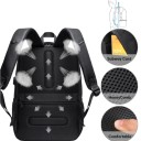 Mochila de viaje para laptop 45 × 32 × 15 cm Mochila multifuncional impermeable con puerto USB Más bolsillos Gran capacidad BANGE 2