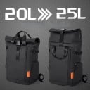 Mochila de viaje para portátil de 15,6 pulgadas Rolltop con expansión de volumen de 20-25 l Oxford impermeable 28 x 15 x 50 cm Para viajes 13