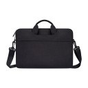 Mochila delgada para portátil con asas y correa de hombro desmontable. Bolsillo frontal con cremallera para pequeños objetos. Tela 1