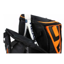 Mochila desportiva para raquete de ténis, roupa e calçado 49 x 32 x 28 cm Poliéster impermeável Mochila preto e laranja para equipamento de ténis 2