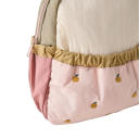 Mochila escolar infantil 27 x 22 x 10 cm Beige-rosa con estampado de manzanas Tirantes ajustables Bolsillos con cremallera Excursión a la guardería 2