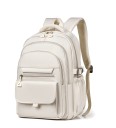 Mochila impermeable de varias capas 44 × 13 × 29 cm Mochila de gran capacidad y estilo con muchos bolsillos con cremallera Bolsillos laterales 9