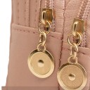 Mochila mini feminina 15 × 7 × 18 cm Mochila de moda acolchoada em pele sintética Acessório leve e impermeável com flamingos dourados 4