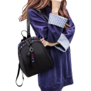 Mochila mini para mujer 24 x 14 x 27 cm de poliéster Oxford Bandolera Mochila negra Con inscripciones LOVE en línea Más bolsillos con cremallera 7